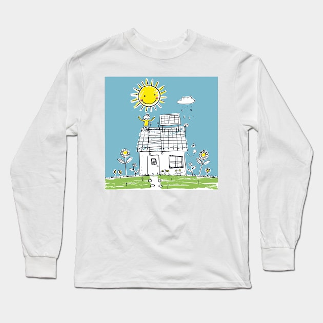 Drawing happy kids Long Sleeve T-Shirt by mom and kids